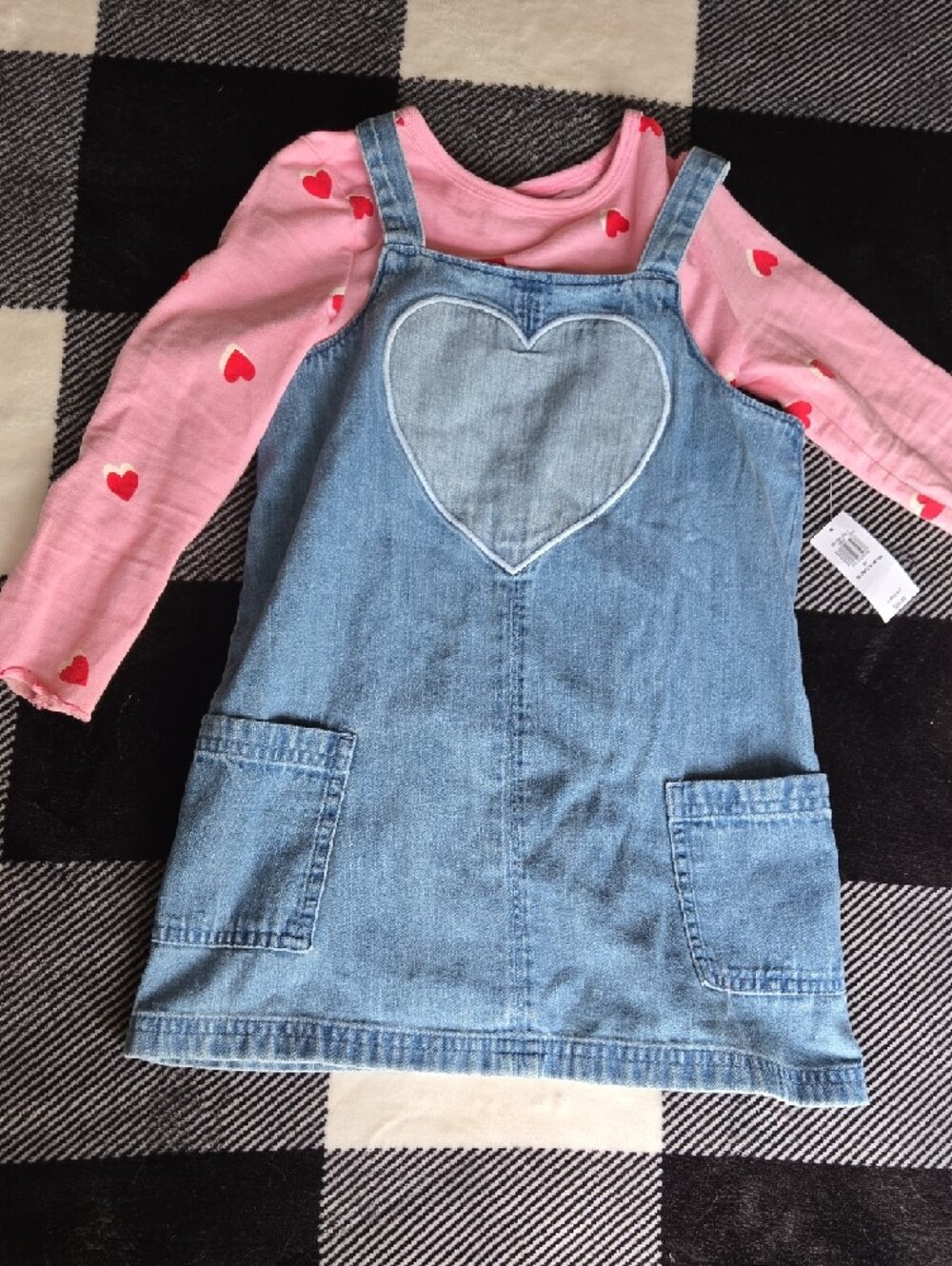 Old Navy Light Blue Denim Dress with Heart Patch